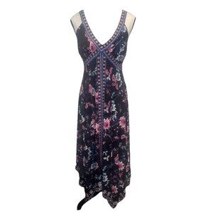 INC International Concepts Womens Floral V Neck Sleeveless Maxi Dress Sz PM